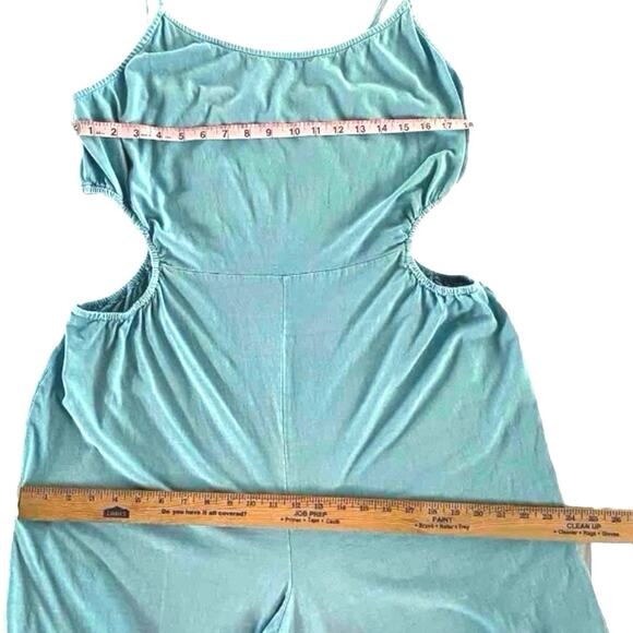 ASOS Designs Wide Leg Side Cutout Shoulder Tie Jersey Jumpsuit Size 16 Tall Boho - Picture 9 of 10